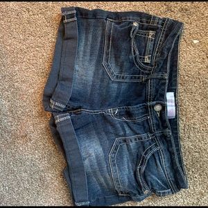 Dark denim shorts